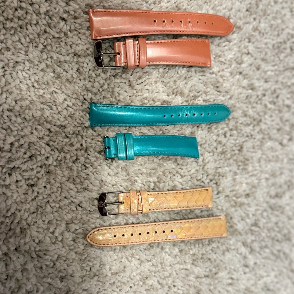 Michele Set of Three Watch Bands in Various Colors
